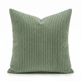 Sorrel single sage corduroy pillow, studio on white