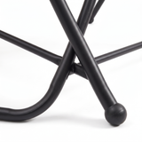 Barcelona swing steel A-frame base, close-up on white