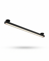 Skyline linear LED ceiling light, black, studio on white