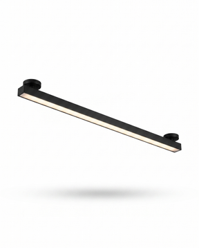 Skyline linear LED ceiling light, black, studio on white