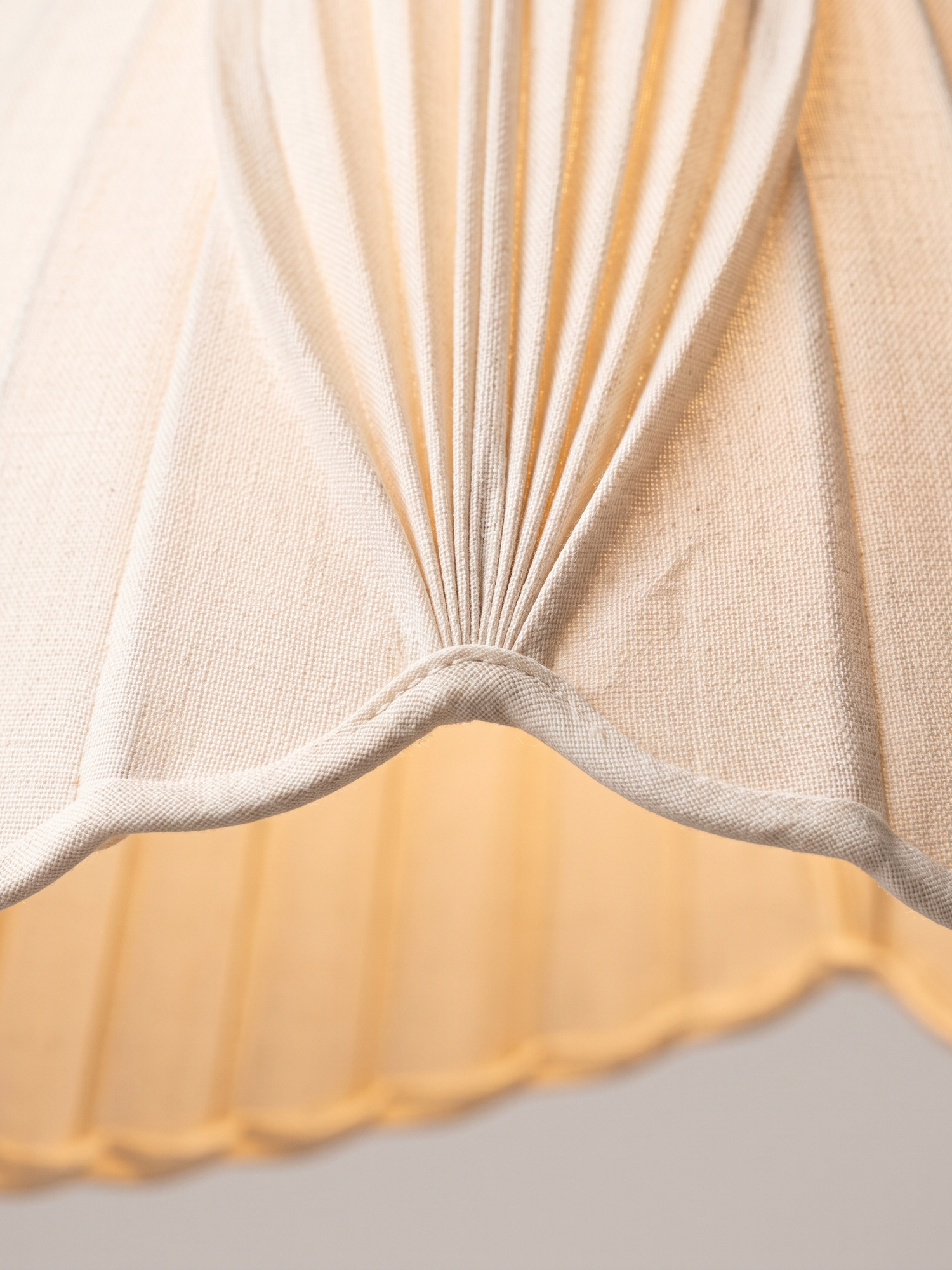 Arcadia pleated scalloped shade, close-up on white
