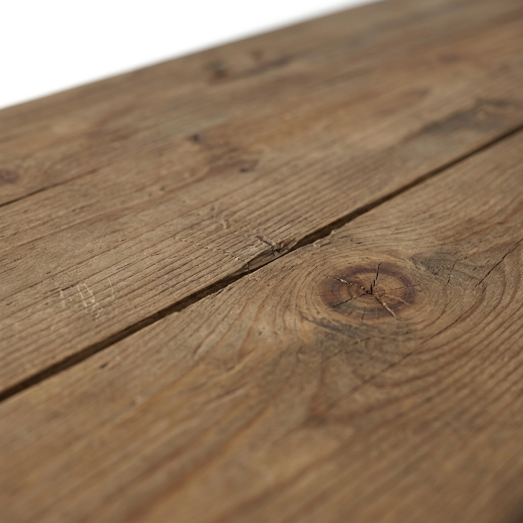 Reclaimed wood plank grain and knot detail