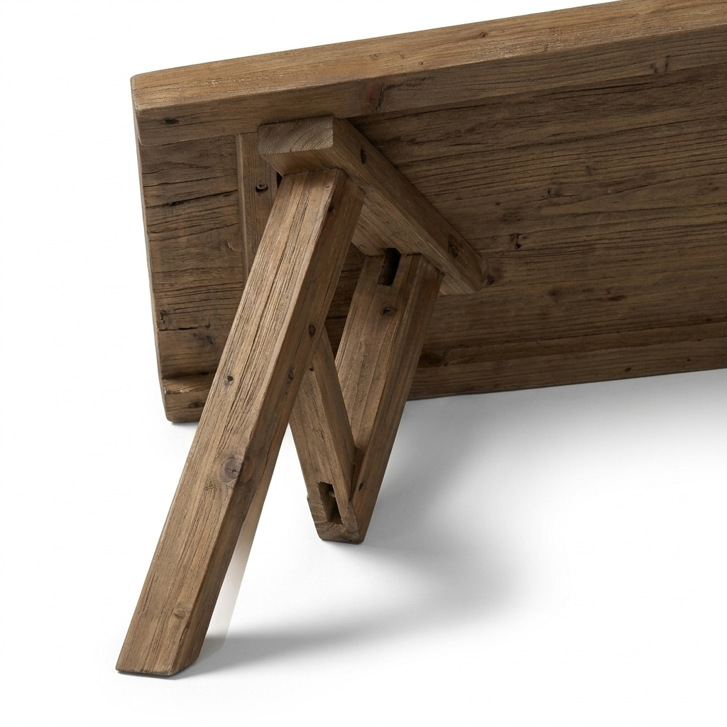 Splayed A-frame trestle leg and joinery detail