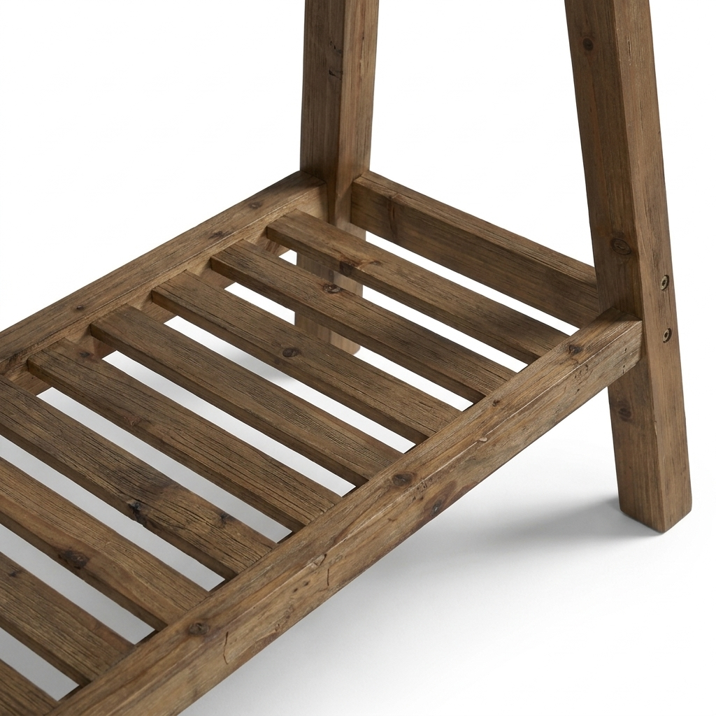 Lower open slatted shelf detail