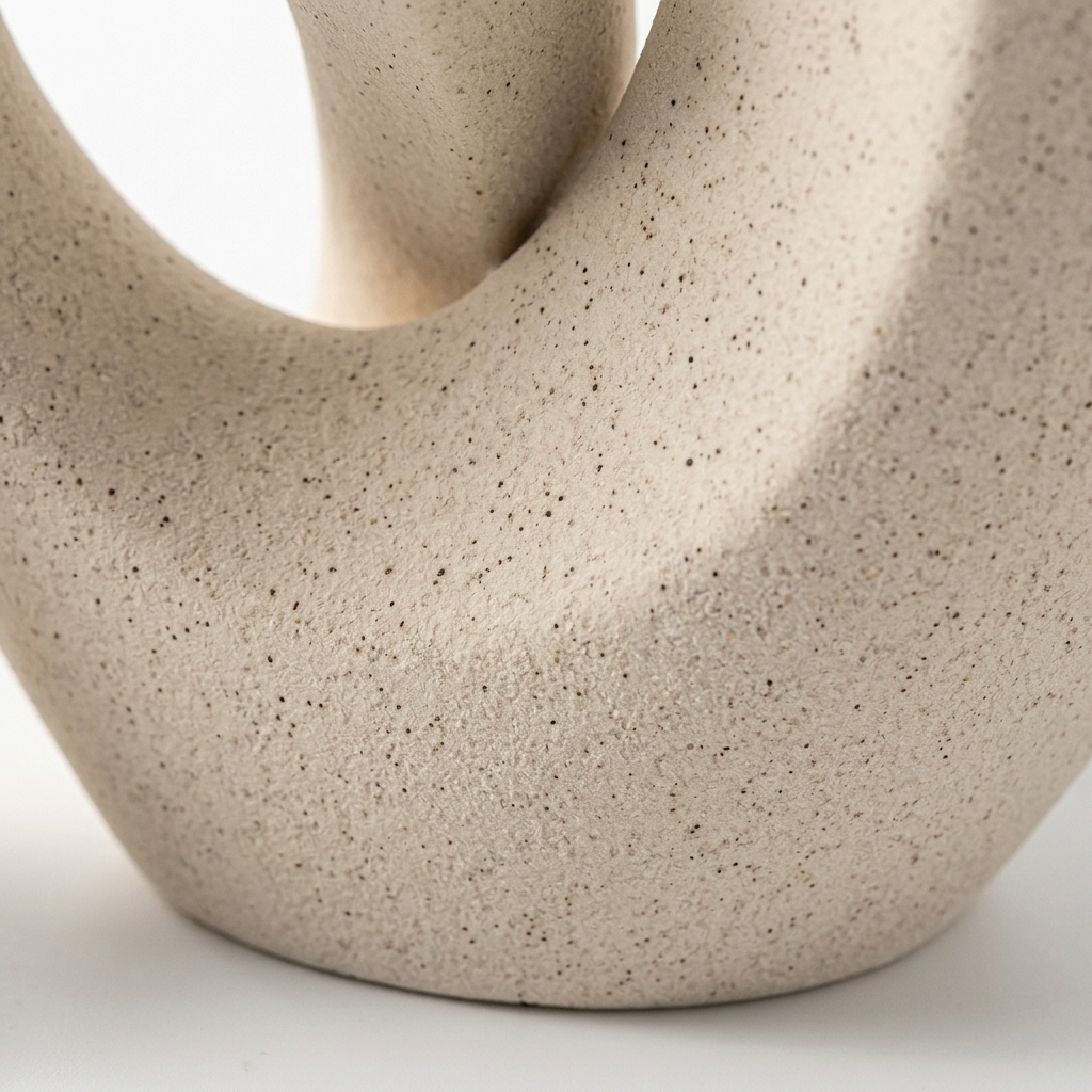 Matte speckled cream ceramic texture detail