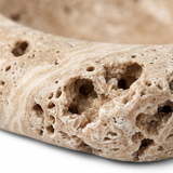 Porous travertine stone texture detail