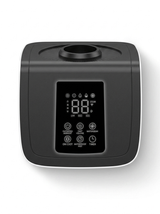 Humidifier top mist outlet and digital control panel close-up