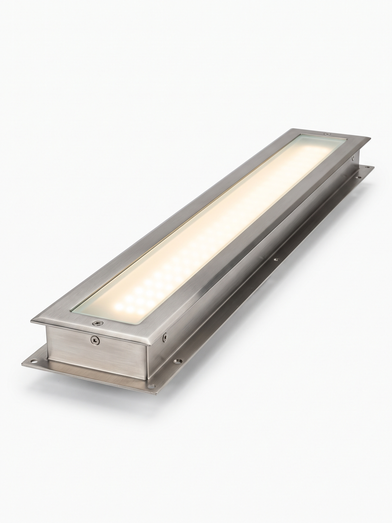 Rill recessed in-ground LED strip light, studio on white
