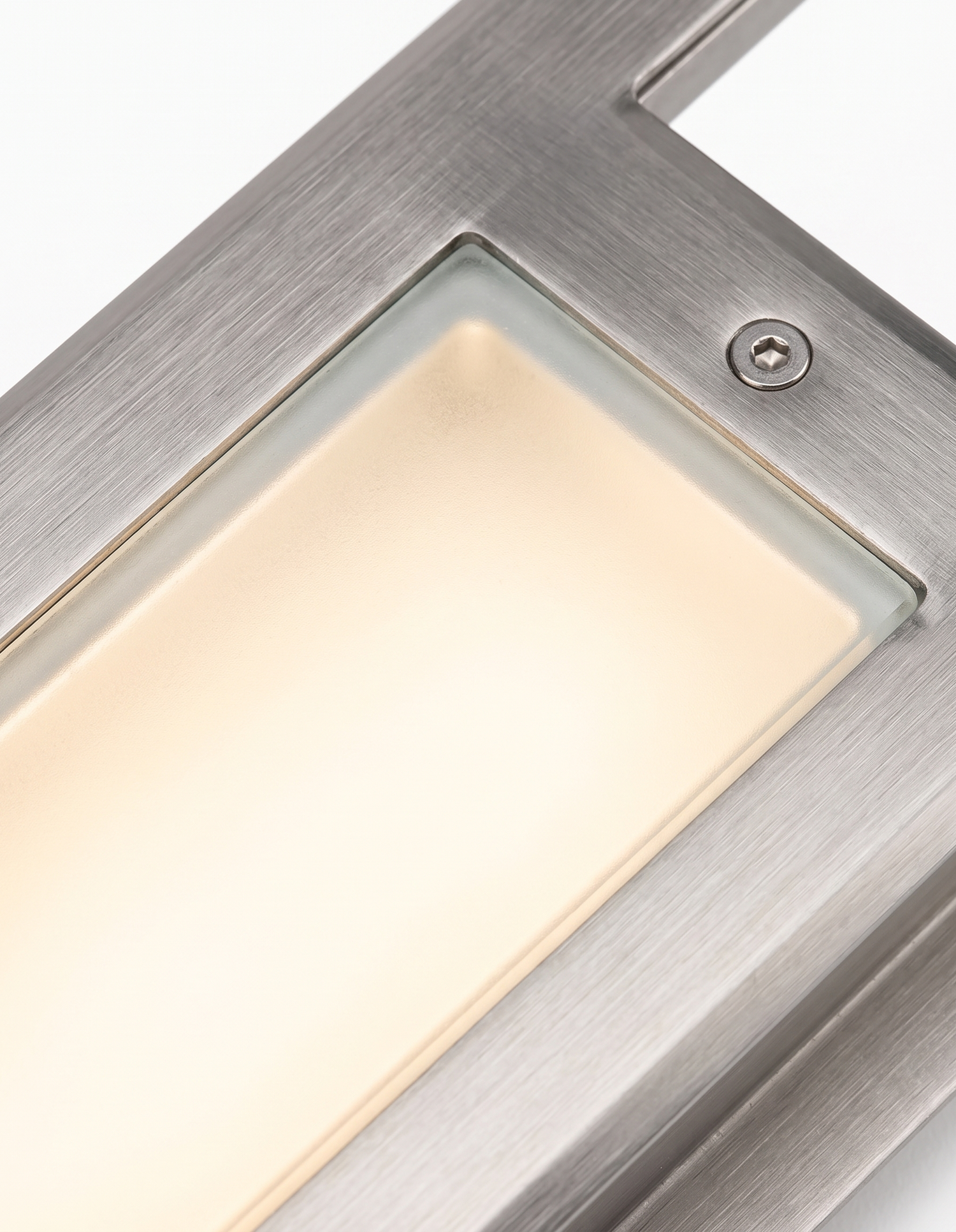 Rill frosted glass face glow, close-up on white
