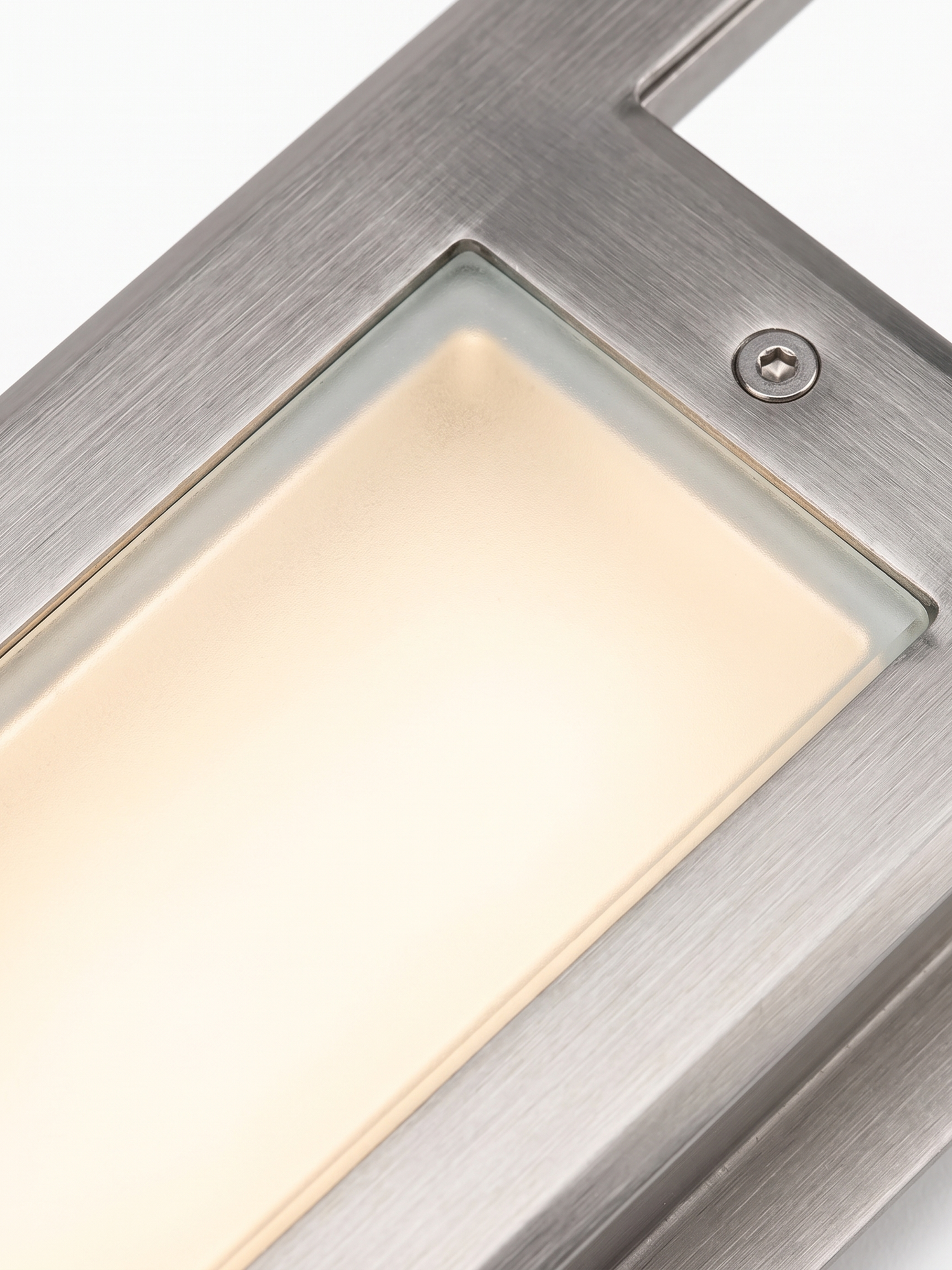 Rill frosted glass face glow, close-up on white
