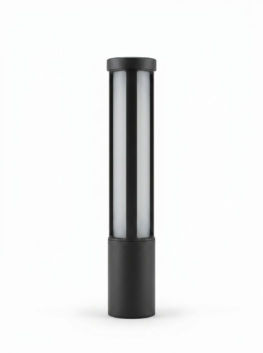 Cylindrical LED bollard path light — studio white