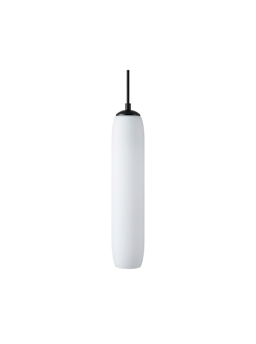 Minimalist glass pendant light — studio white