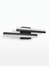Asymmetric vanity light bar — studio white