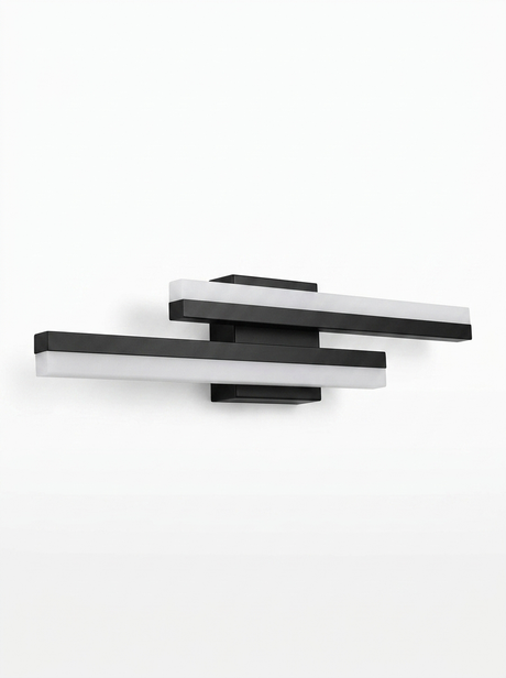 Asymmetric vanity light bar — studio white