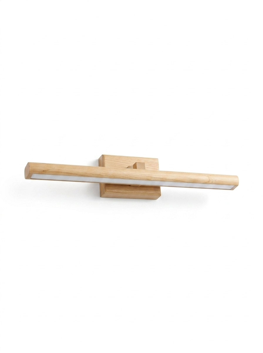 Rotatable wood LED vanity light — studio white