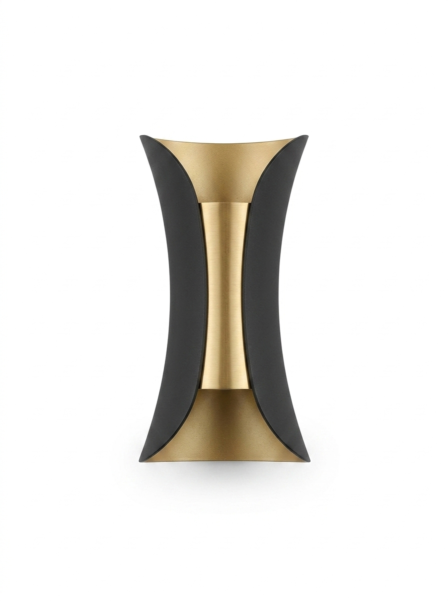 Modern curved LED wall sconce — studio white