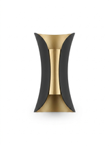 Modern curved LED wall sconce — studio white