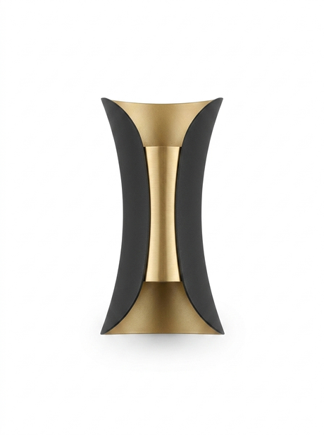 Modern curved LED wall sconce — studio white