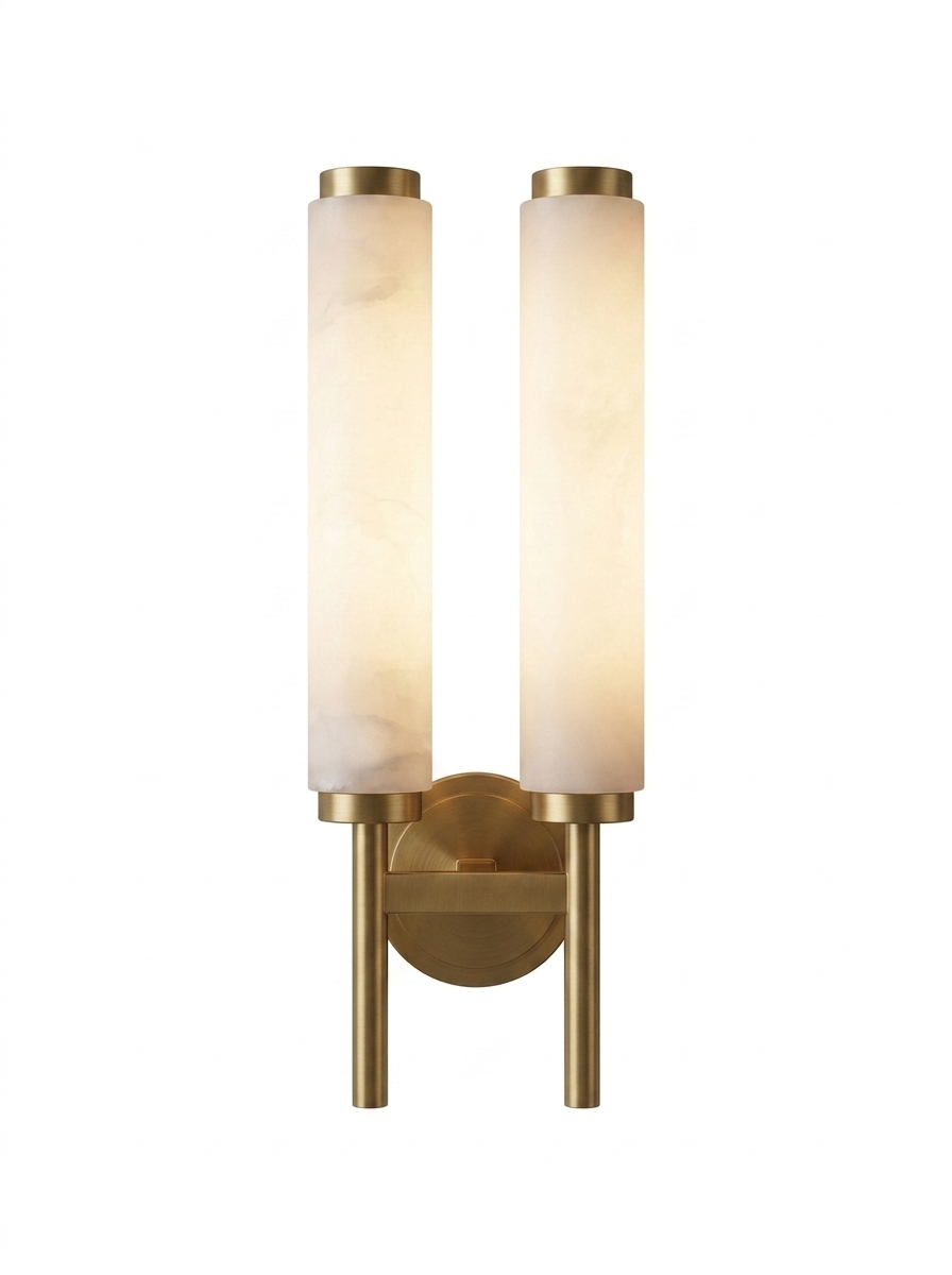 AlabasterGlow dual-column wall light — studio white