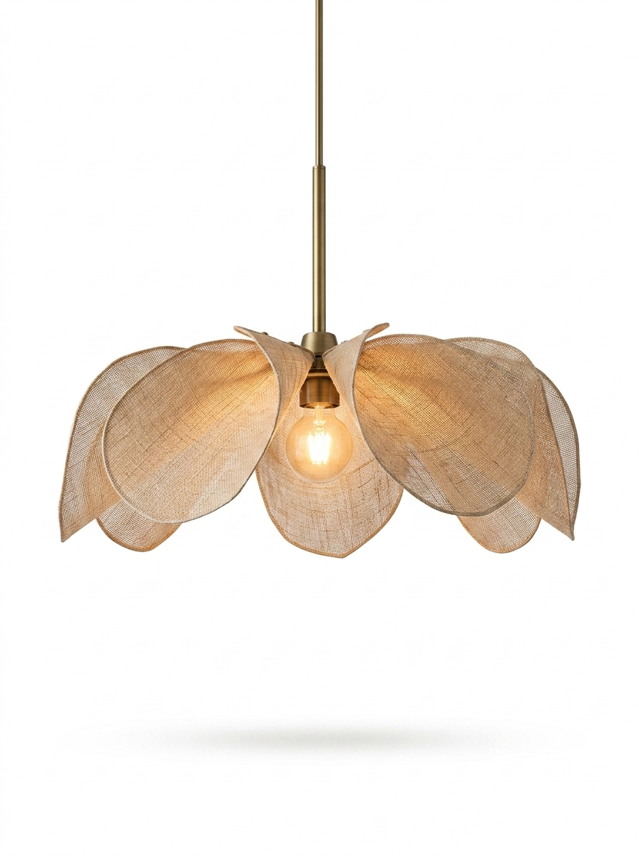 Solen handcrafted hemp kitchen pendant — studio white
