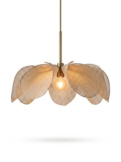 Solen handcrafted hemp kitchen pendant — studio white