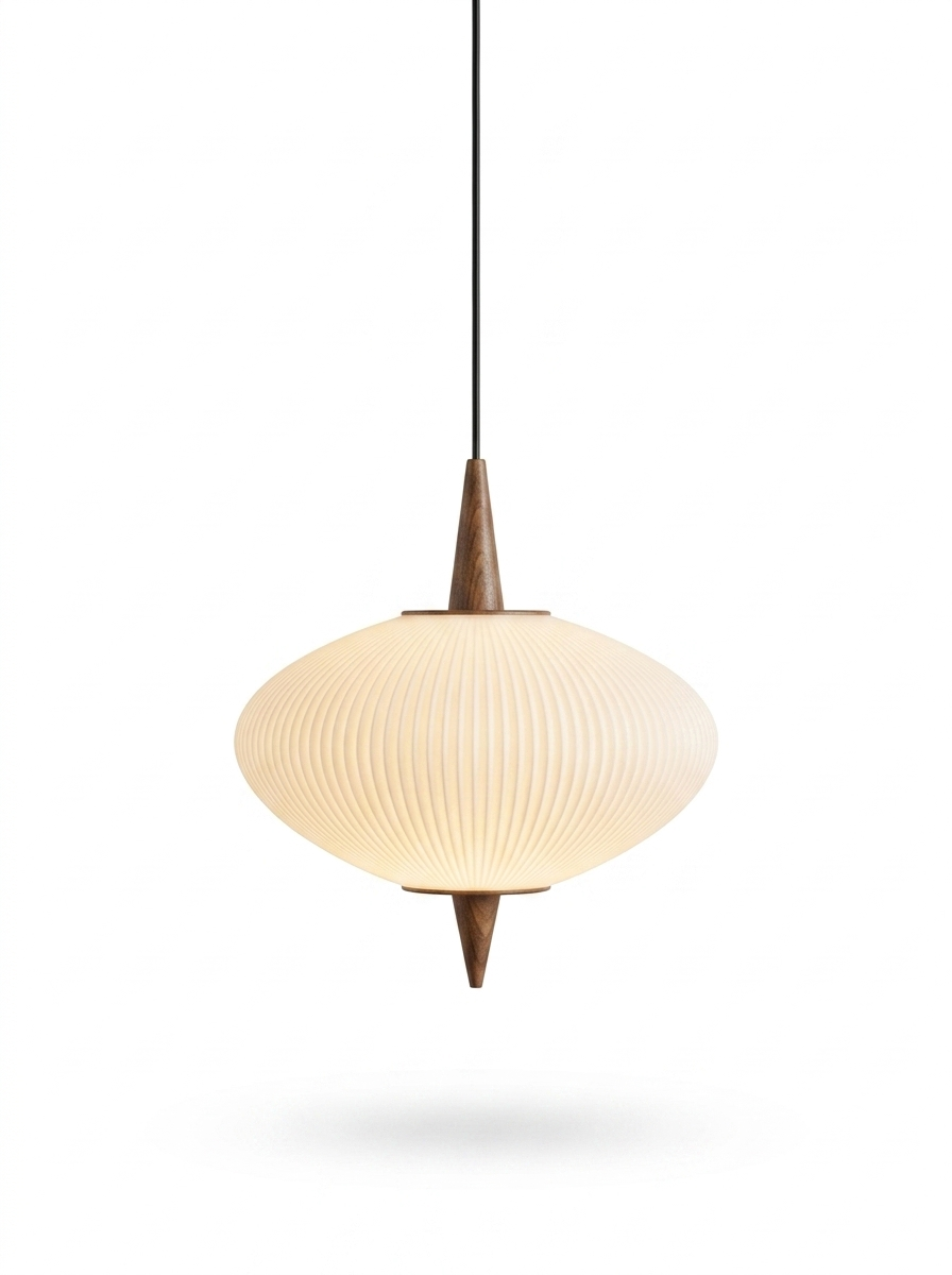 OlinCraft organic wooden kitchen pendant light — studio white