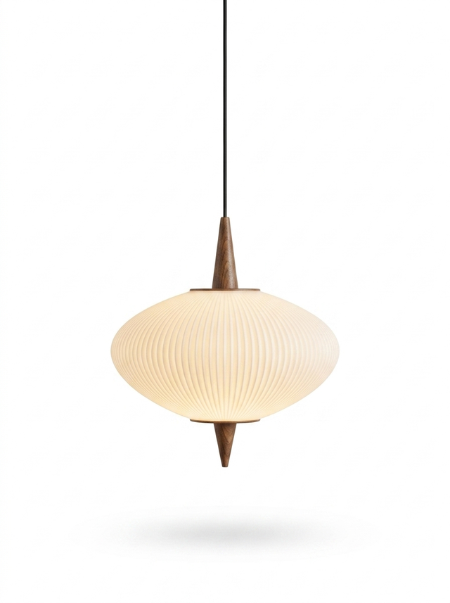 OlinCraft organic wooden kitchen pendant light — studio white