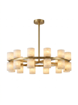 AlabasterGlow brass kitchen pendant — studio white