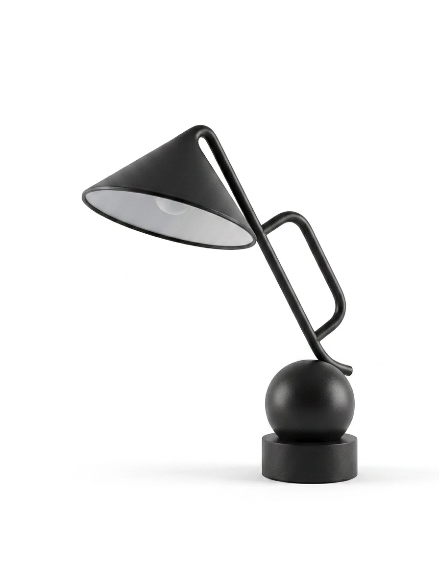 Modern adjustable black LED desk lamp — studio white
