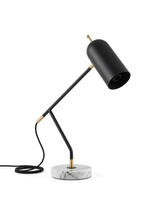 Elegant black minimalist desk lamp — studio white
