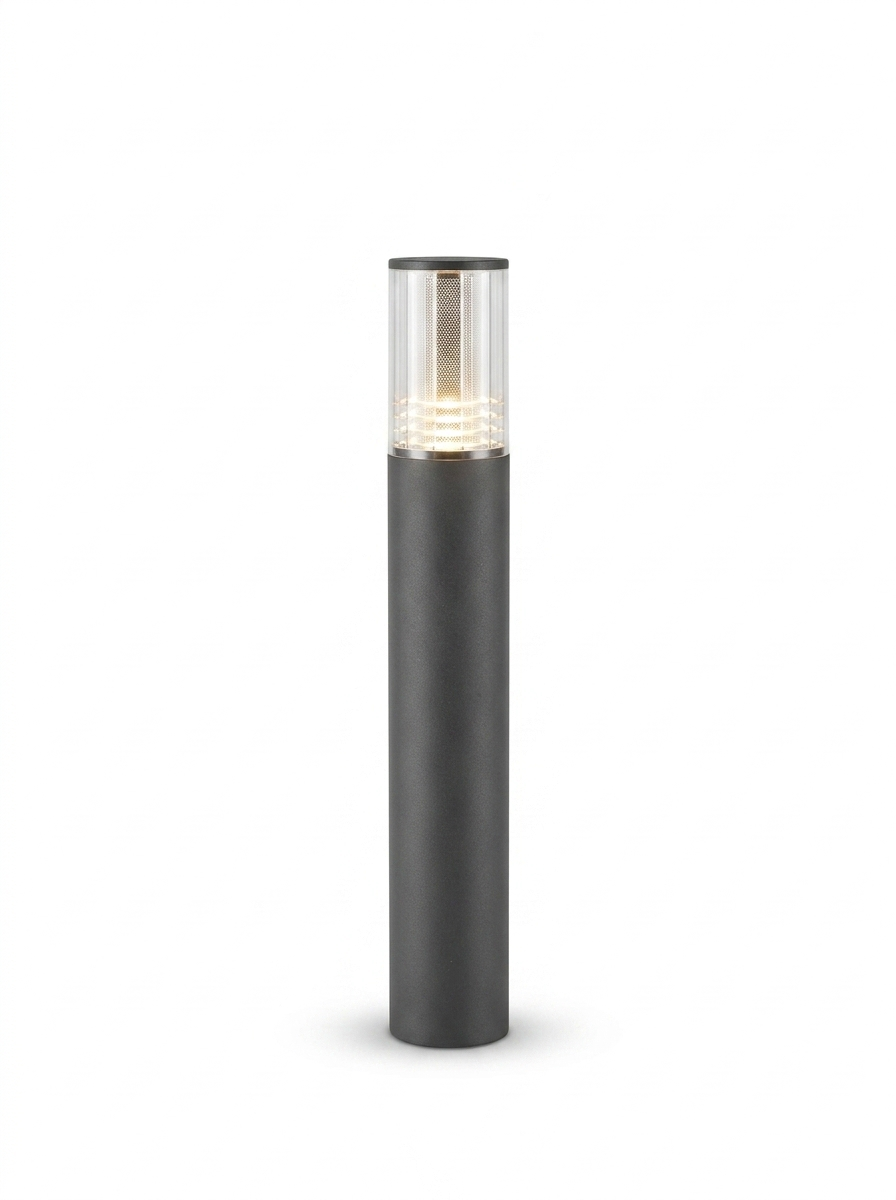 Modern waterproof LED cylinder garden pillar light — studio white