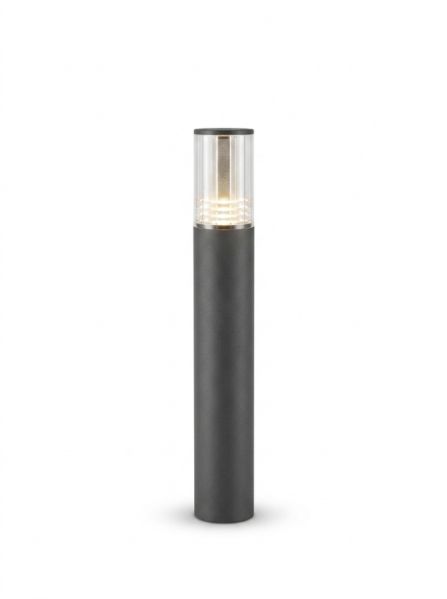 Modern waterproof LED cylinder garden pillar light — studio white