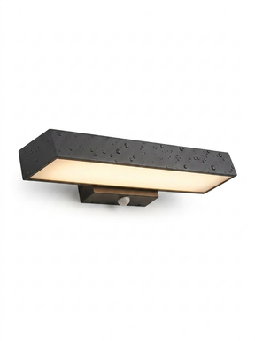 Waterproof outdoor motion sensor LED wall sconce — studio white