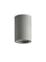 Modern round concrete LED ceiling light — studio white