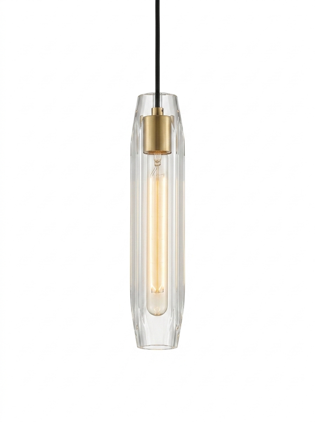 Modern camellia crystal pendant light — studio white