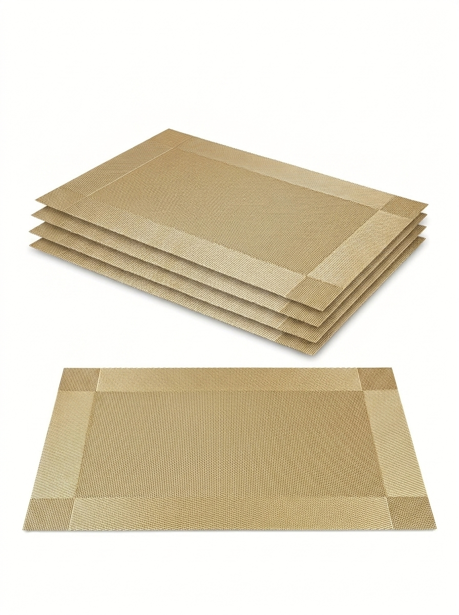 Woven placemats heat-resistant PVC table mats — studio white