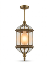 Vintage rustic cylinder outdoor LED pendant lantern — studio white