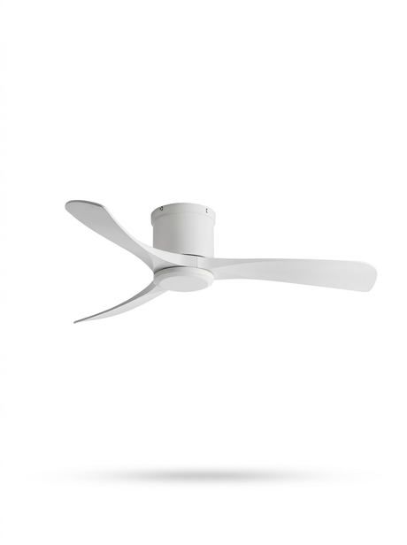 Modern 3-blade wood ceiling fan — studio white