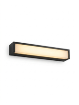 Modern minimalist black LED outdoor porch wall light — studio white