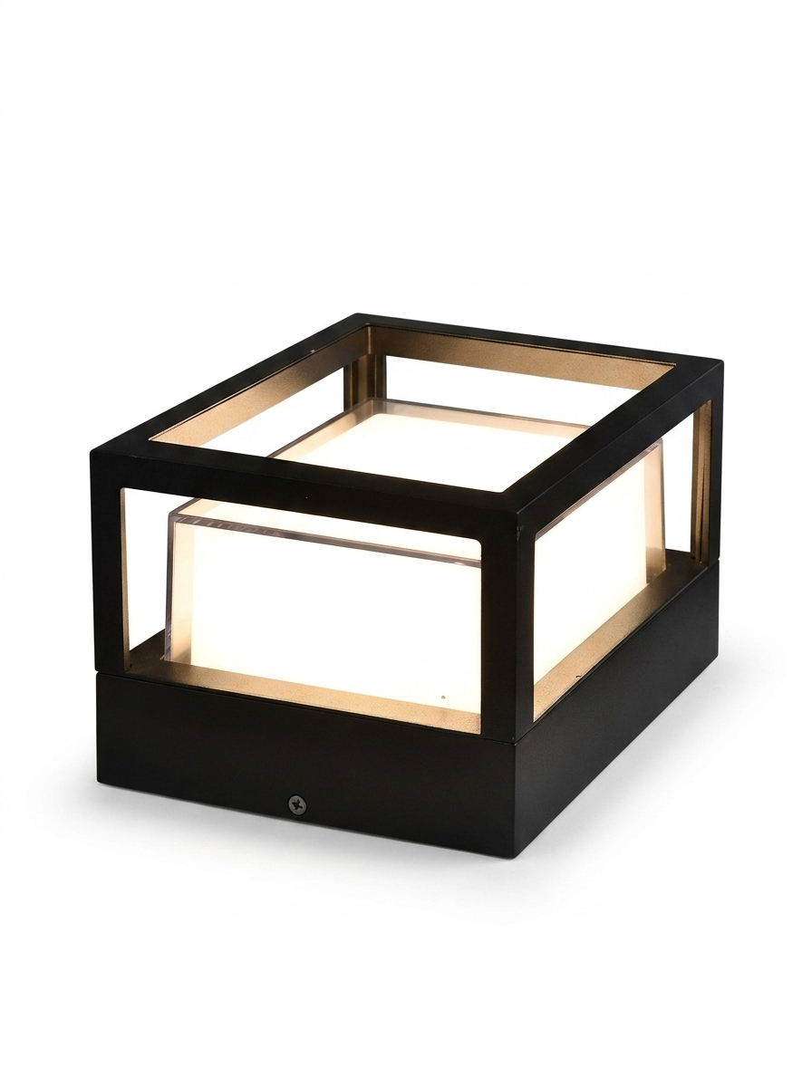 Modern outdoor LED lawn light waterproof aluminium — studio white