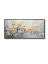 Textured abstract flower wall art canvas — studio white