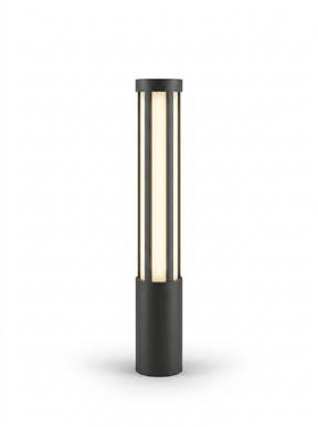 Modern LED bollard pathway light — studio white