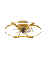 Modern flush mount ceiling fan with dimmable LED — studio white