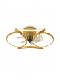 Modern flush mount ceiling fan with dimmable LED — studio white