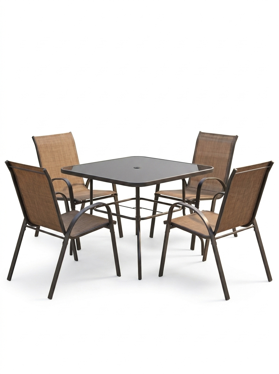 5-piece outdoor dining set — studio white