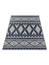 Versatile reversible geometric outdoor rug — studio white