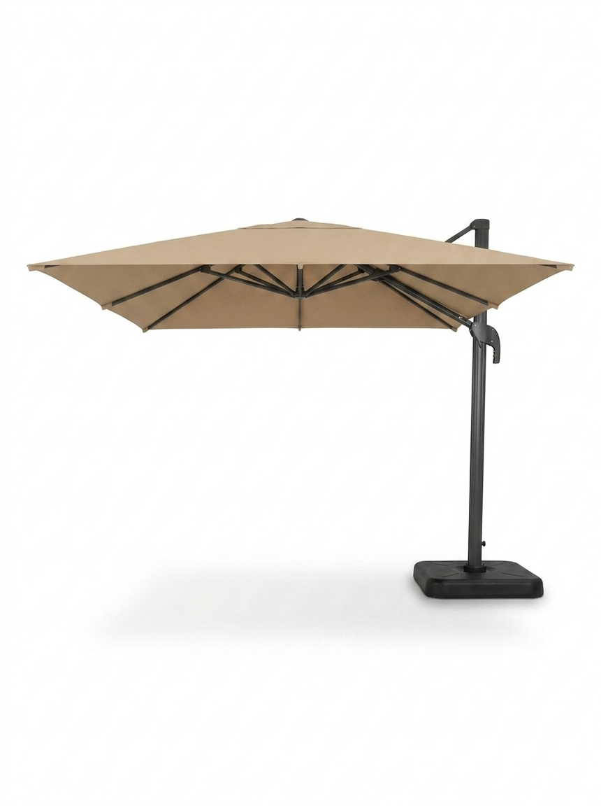 10ft cantilever umbrella with 360 rotation — studio white
