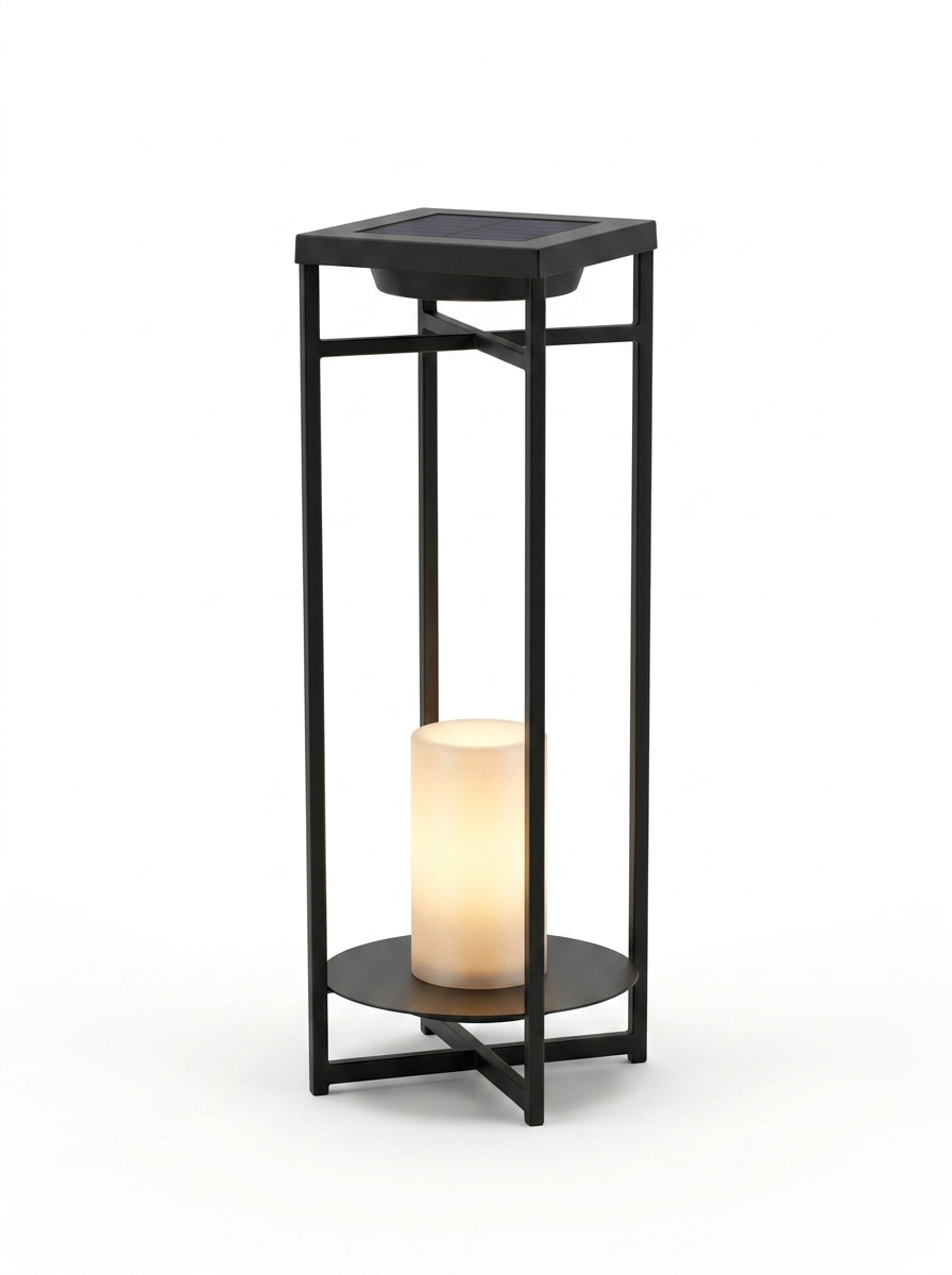 Solar Powered Outdoor Lantern 24 Inch — studio white
