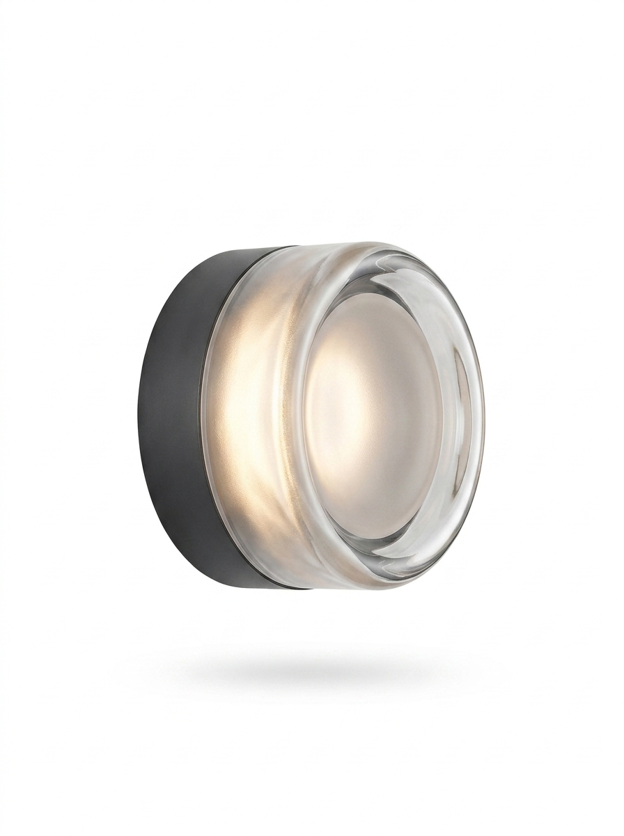 Auralux LED Flush Mount Wall Sconce Dimple Glass — studio white