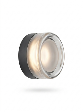 Auralux LED Flush Mount Wall Sconce Dimple Glass — studio white